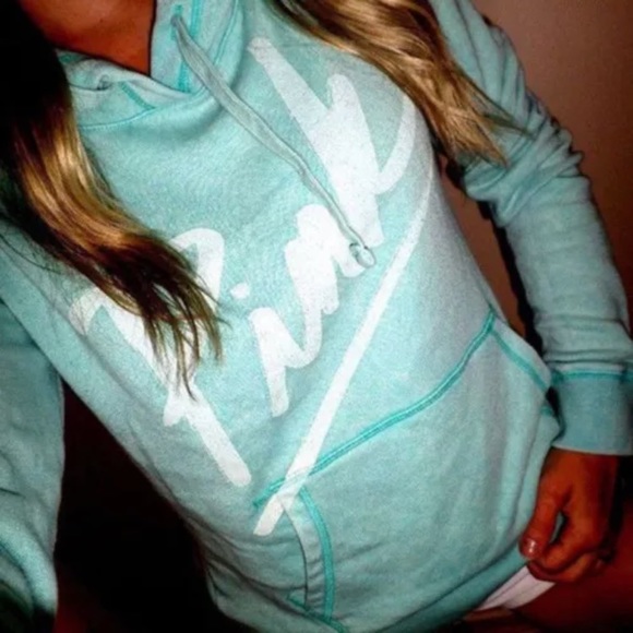 Tops - Think Pink a beautiful aqua lightweight hoody